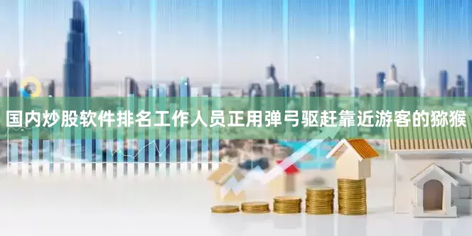 国内炒股软件排名工作人员正用弹弓驱赶靠近游客的猕猴